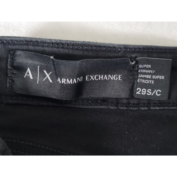 ARMANI EXCHANGE Women's Jeans Size 29 Black Super Skinny Mid-Rise Stretch Denim - Picture 5 of 16